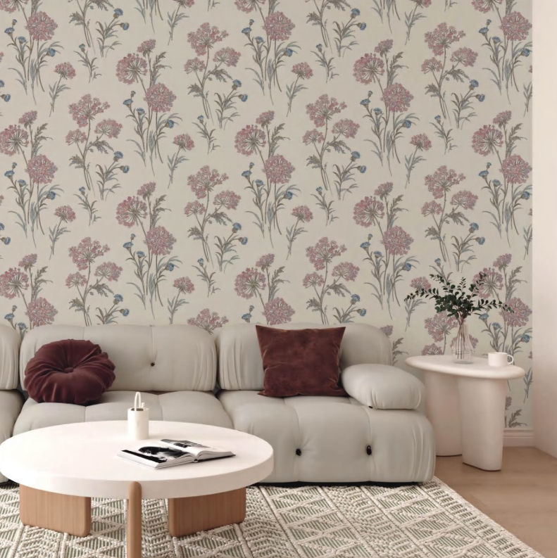 Floral wallpaper for Bedroom design