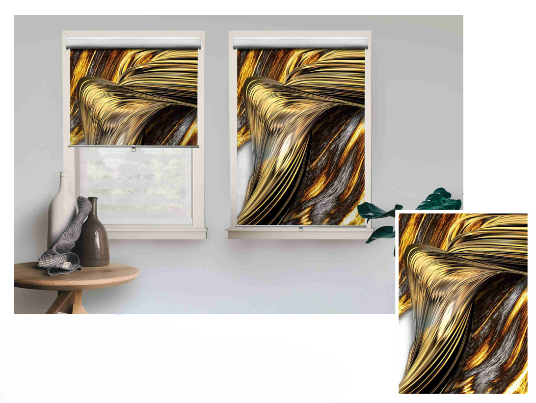 Gold Abstract Roller Blinds