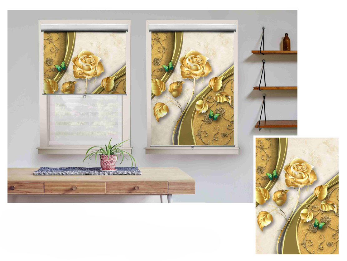 Golden Rose Window Roller Blinds