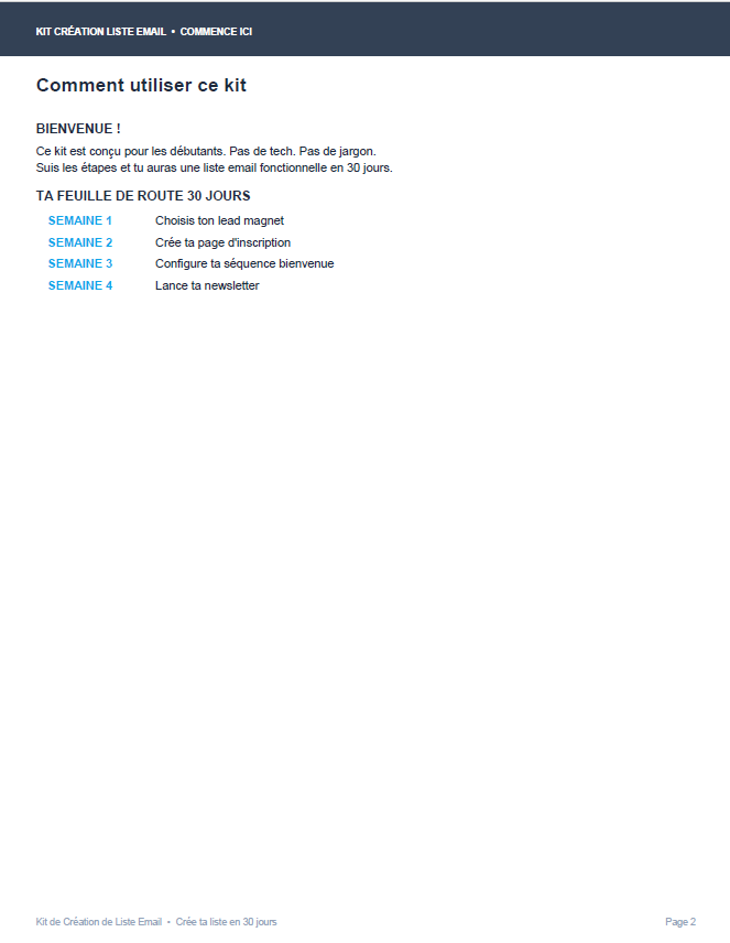 Kit de Création de Liste Email
