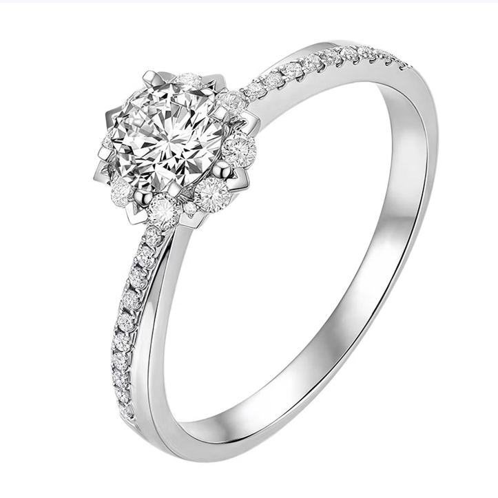 Customize Classic Moissanite Engagement Ring 18K