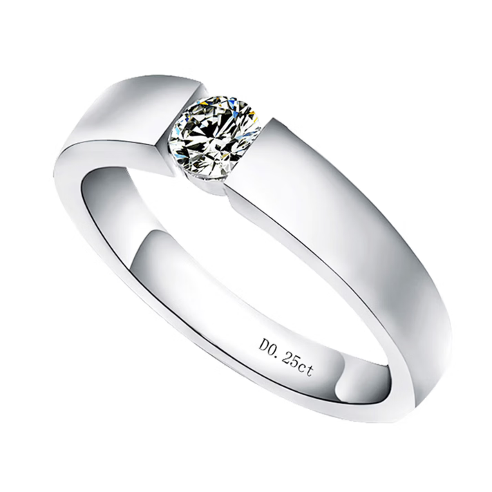 925 Silver Solitaire Moissanite Men's Ring