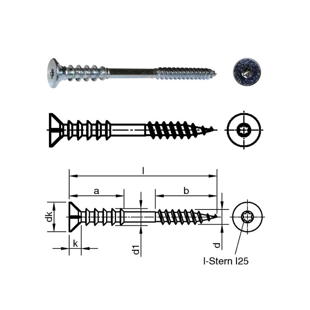 medsraigtis niveliavimo 6.0x100 Įl.g TX25 , Zn (100)