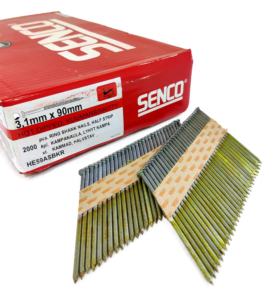 Vinys juostose SENCO 34° 3,1x90 rifliuoti (2000) HDG