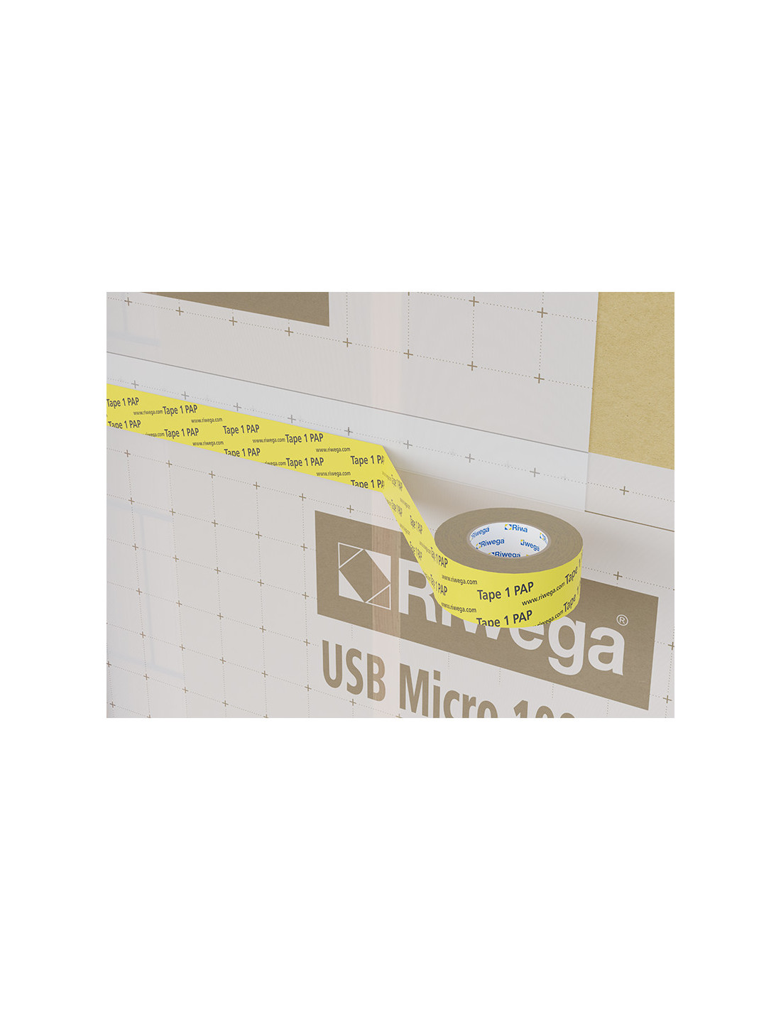 Klijavimo juosta USB Tape 1 PAP geltona RIWEGA, 60mm 25m