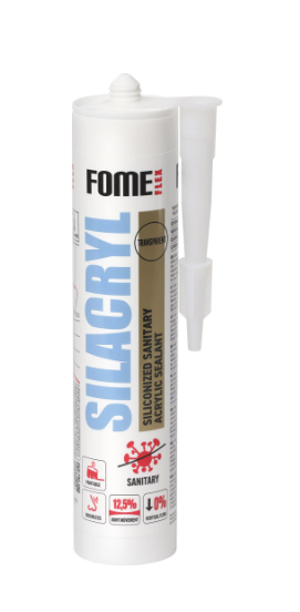 FOME FLEX SILACRYL silikonizuotas akrilinis hermetikas, skaidrus