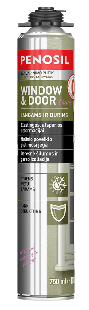 PENOSIL Window & Door Elastic elastingos langų sandarinimo putos, 750 ml