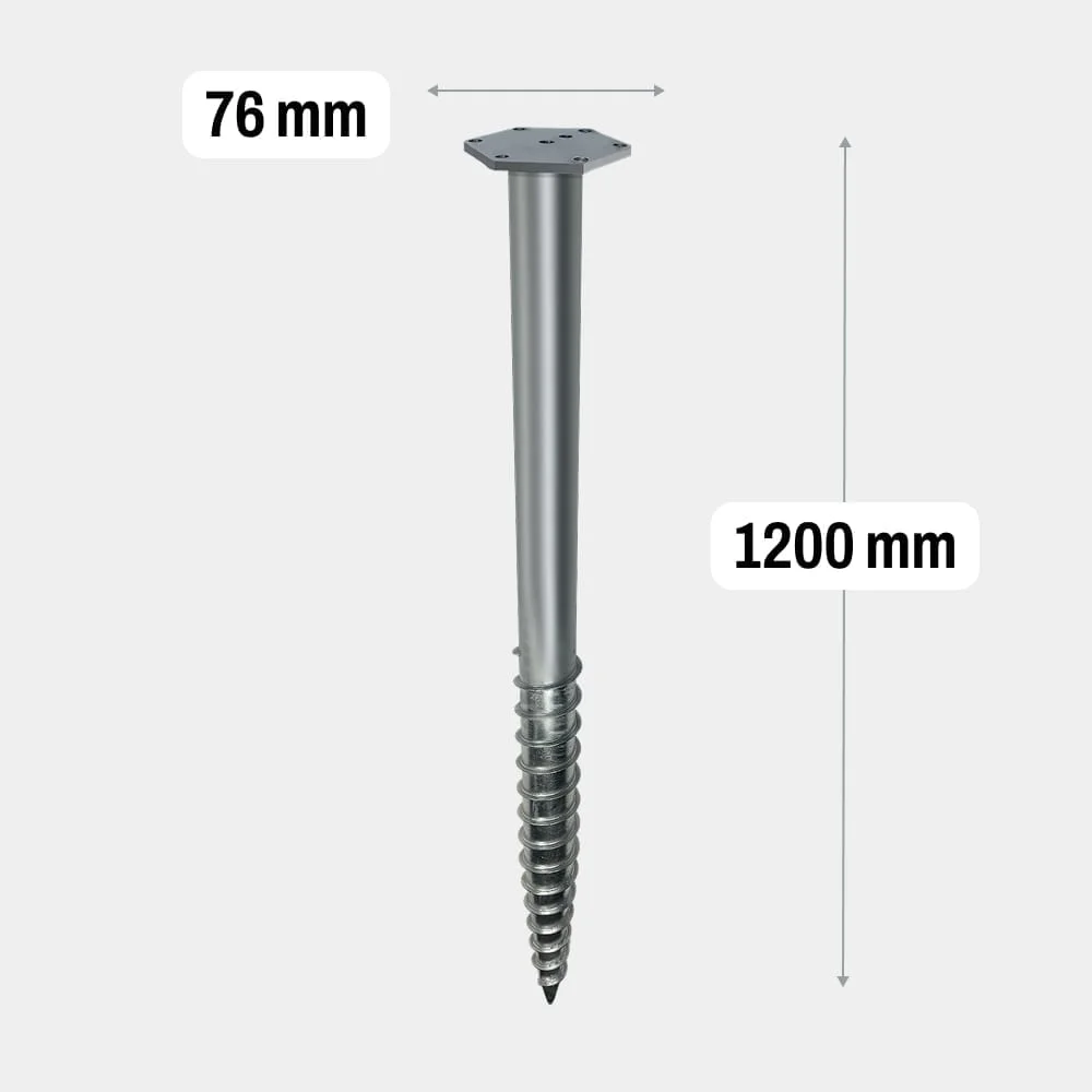 Įsukamas polius HEX 120mm M16 76X1200 3MM HDG 
