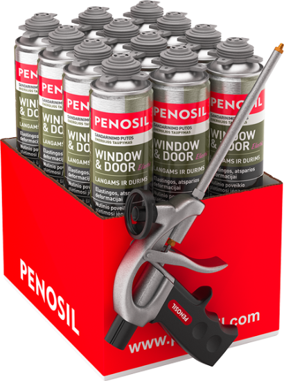PENOSIL Window & Door Elastic pistoletinės sandarinimo putos KOMPLEKTAS