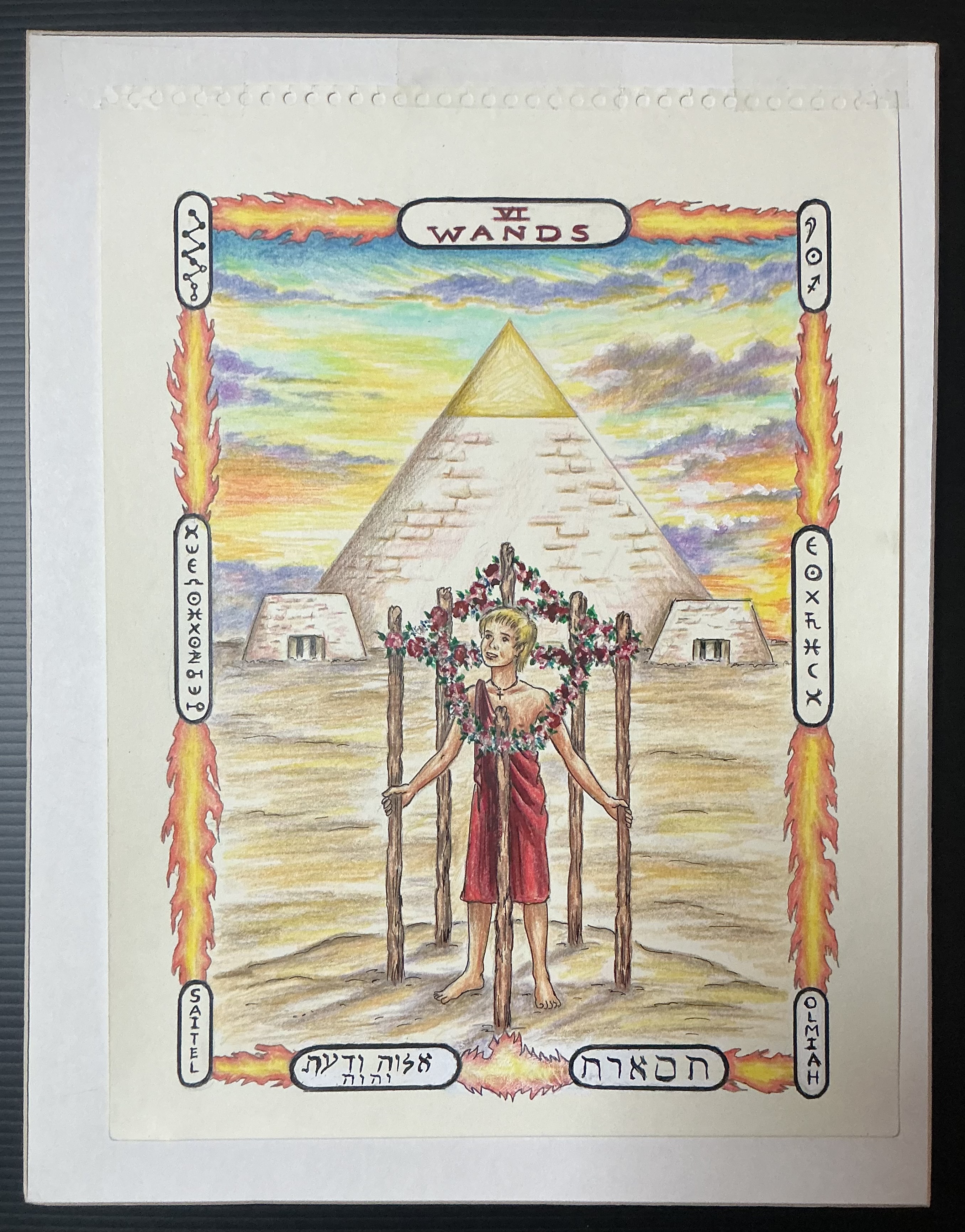 Six of Wands Tarot Original Art