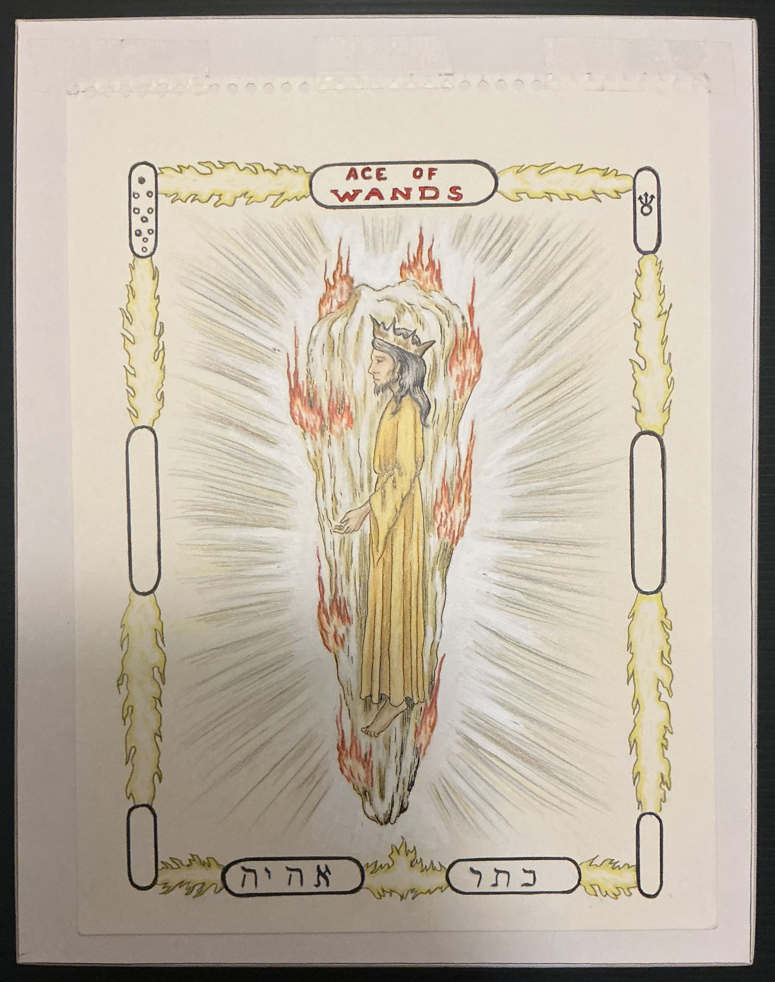 Ace of Wands Tarot Original Art 