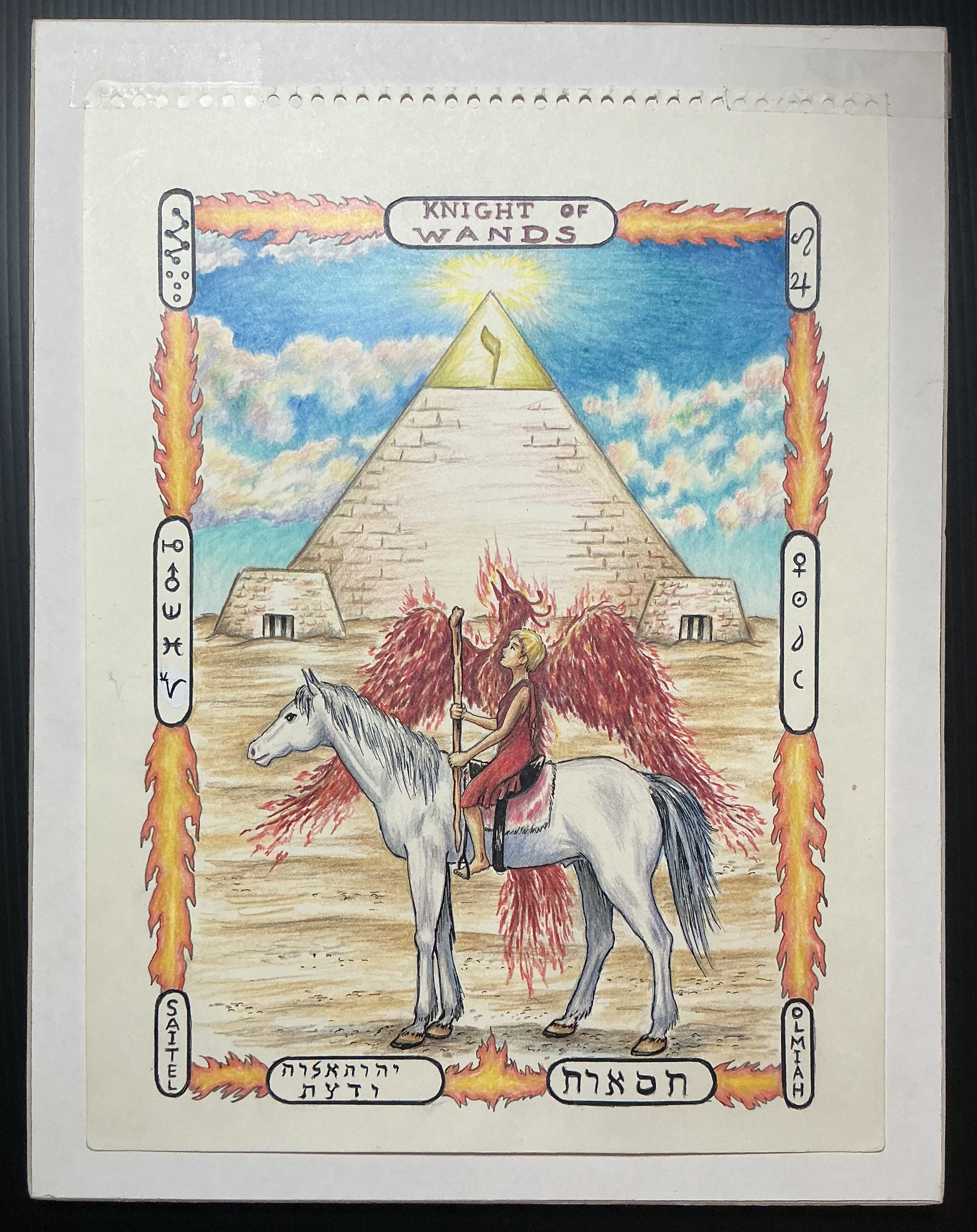 Knight of Wands Tarot Card Original Art - August