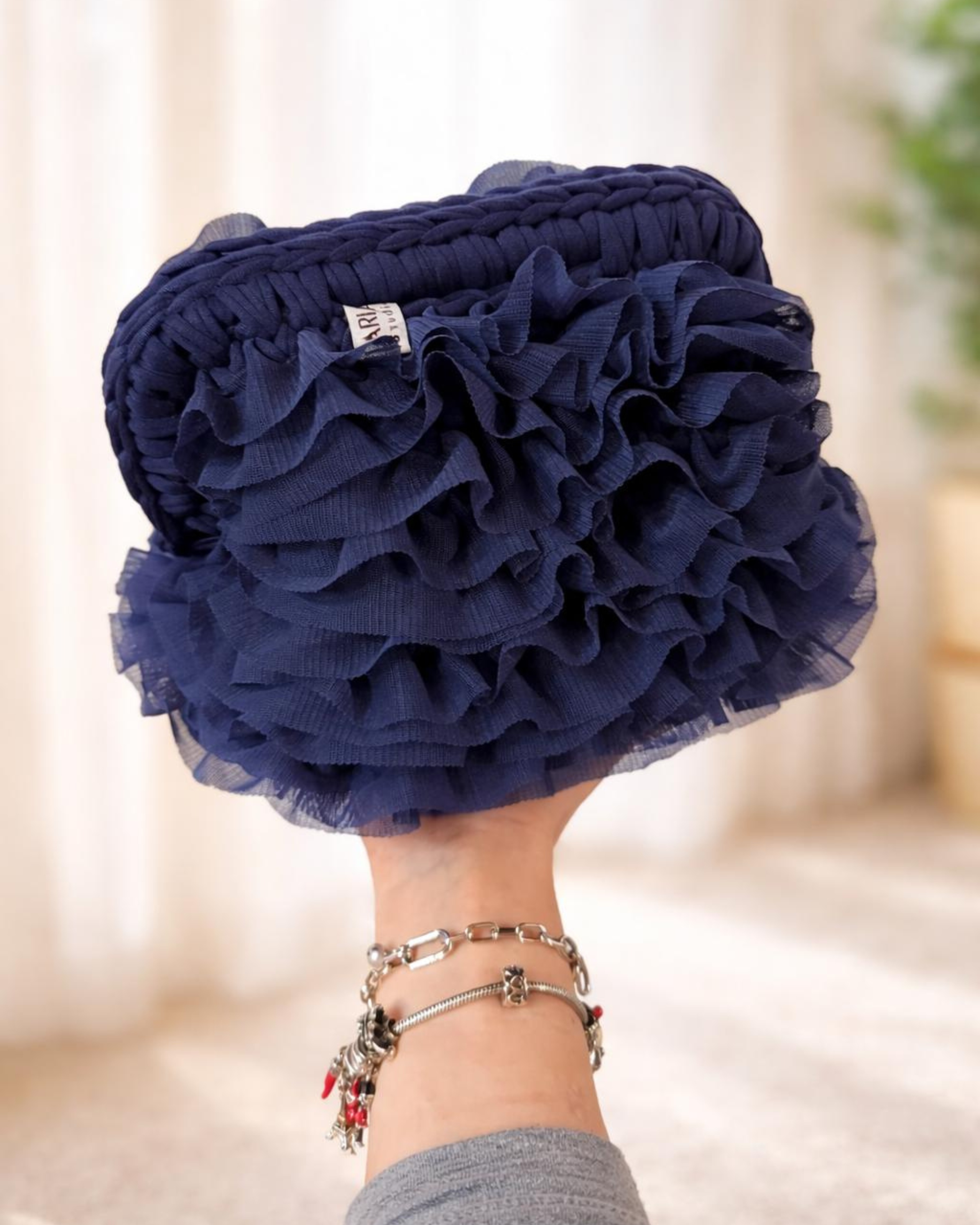 Clutch Bag in fettuccia + tulle
