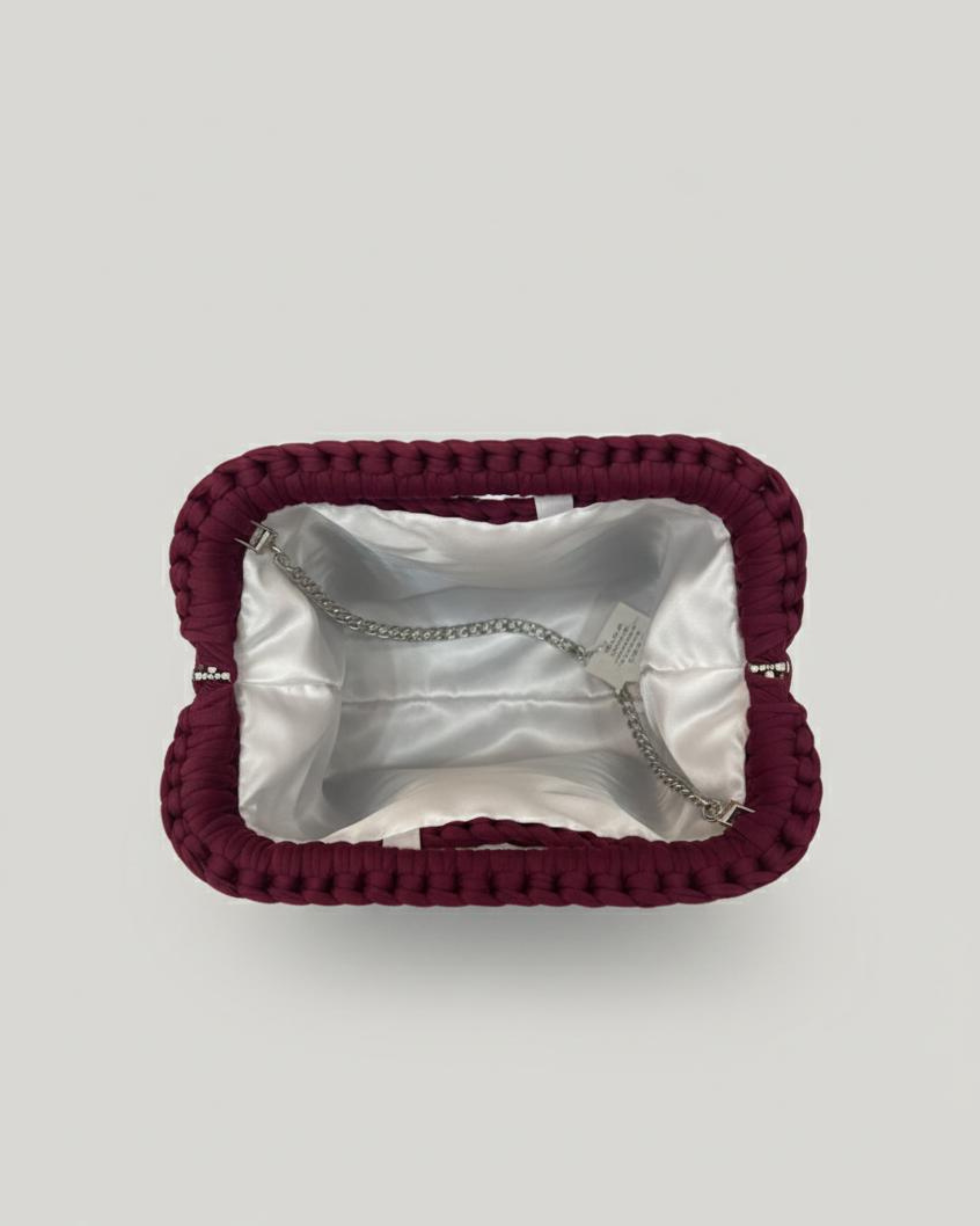 Clutch Bag in fettuccia motivo a cuoricini