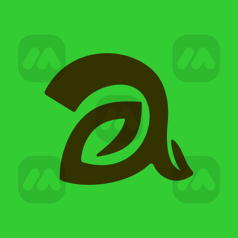 Letter A and leaf Monogram Logo