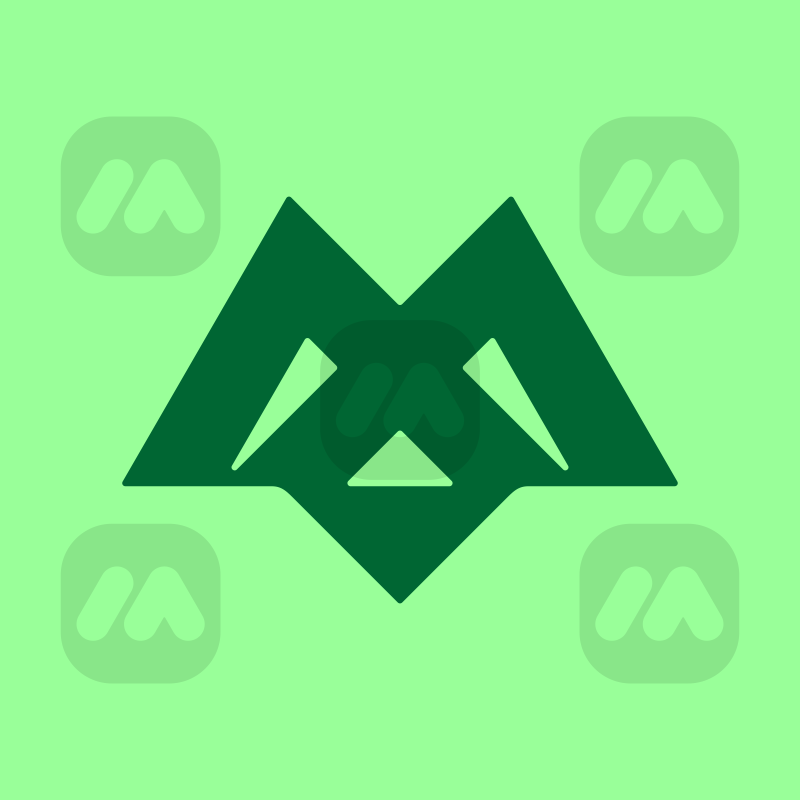 Monogram Letter M and Mountain Logo