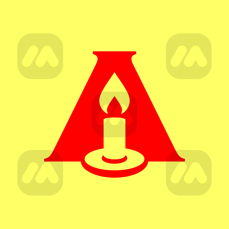 Letter A with Candle Monogram Logo