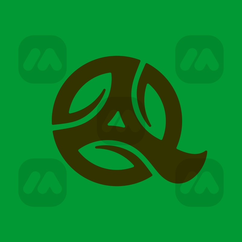 Letter Q and Leaf Monogram Logo