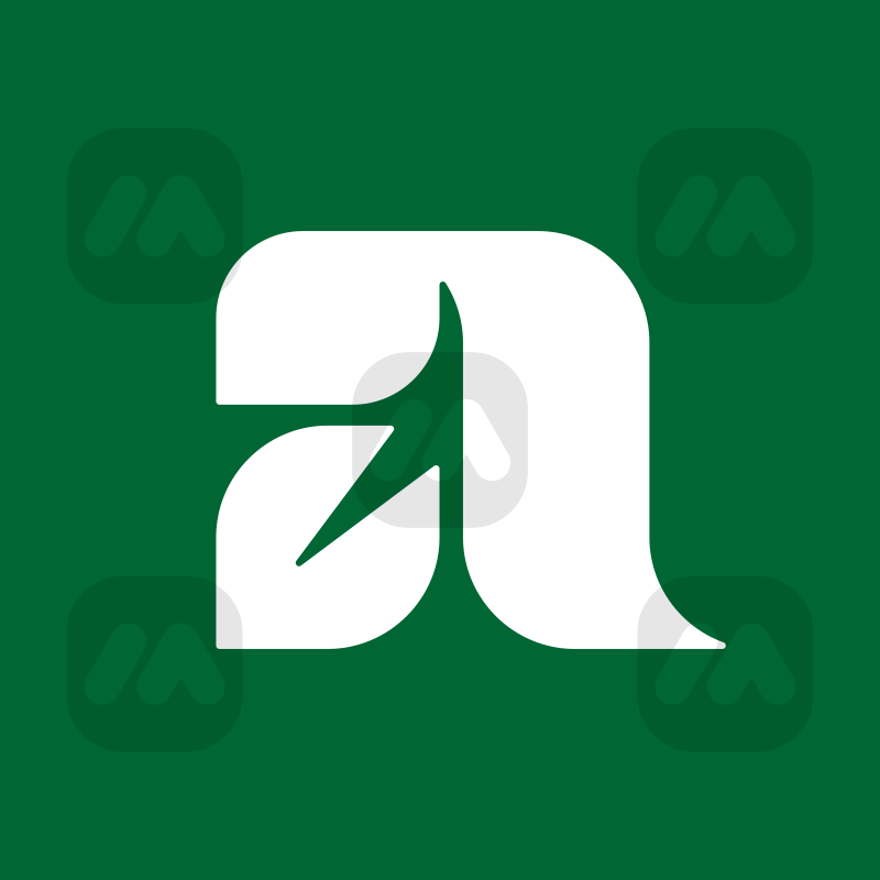 Letter A and leaf Monogram Logo