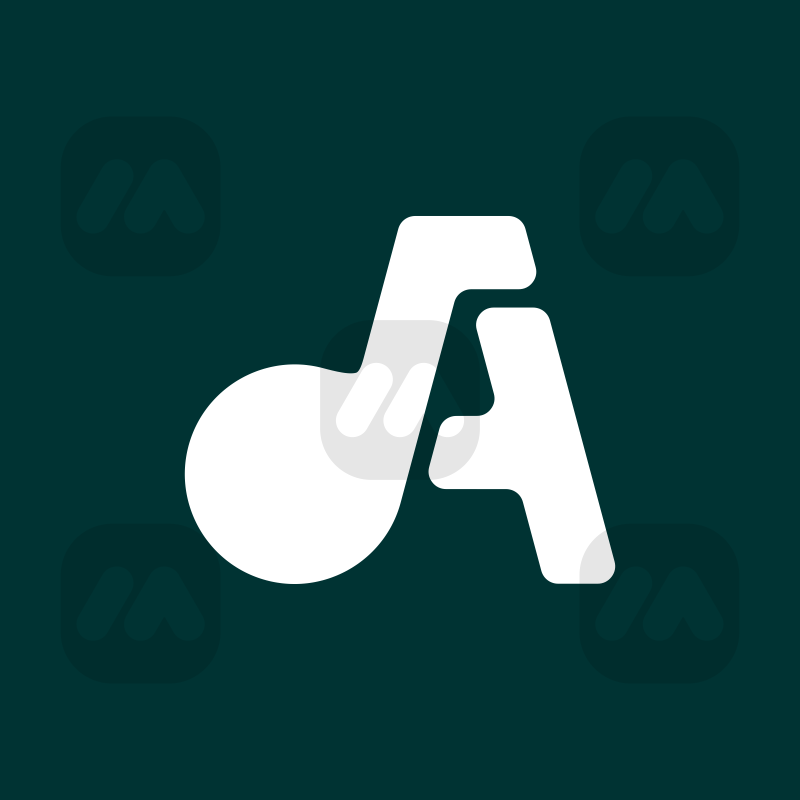 Monogram Logo Letter A and Music Note