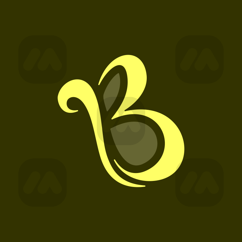 Letter B and Butterfly Monogram Logo