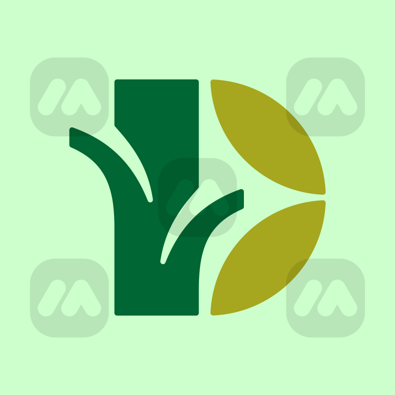 Letter D and Leaf Monogram Logo