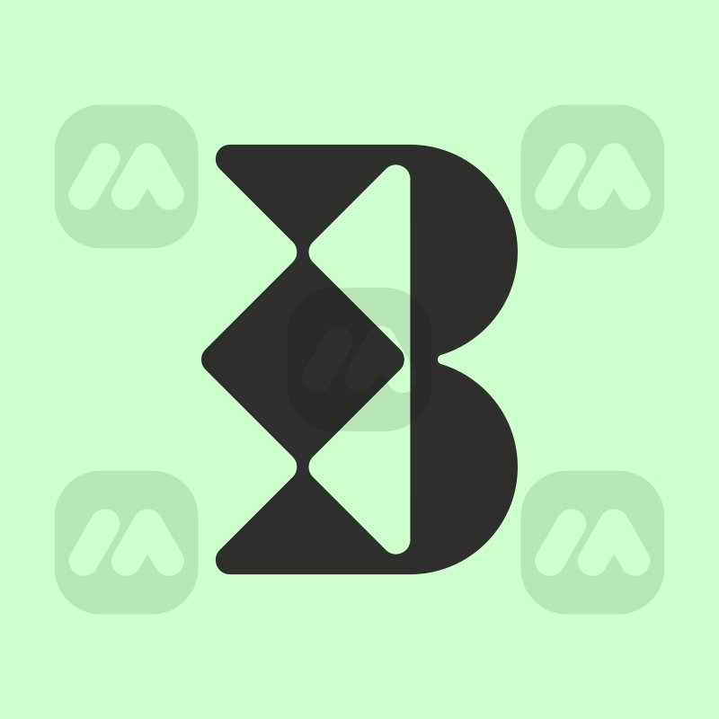 Modern Geometric Letter B