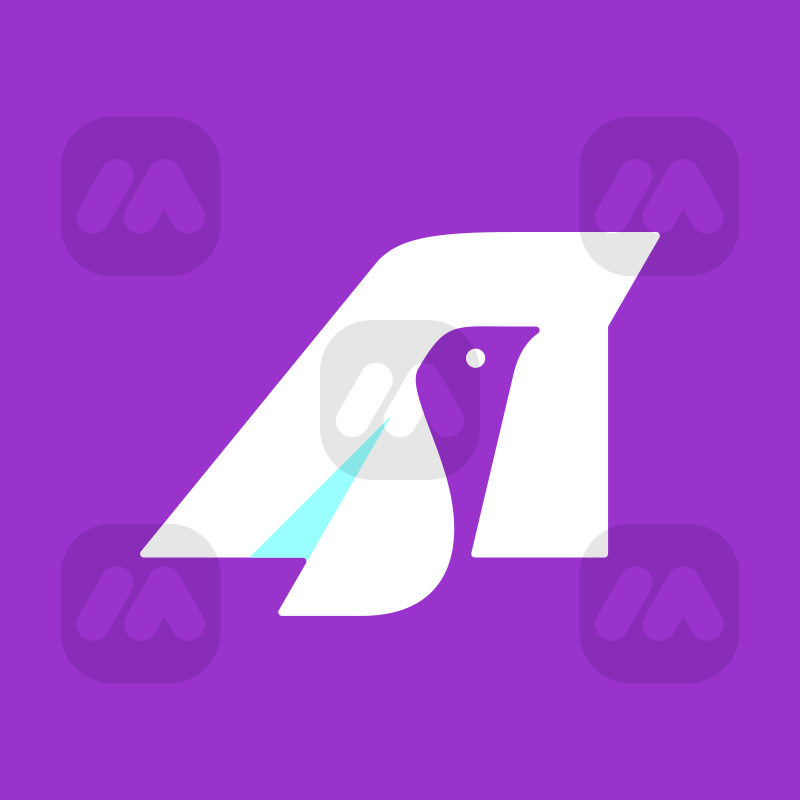 Letter A and Bird Logo Monogram