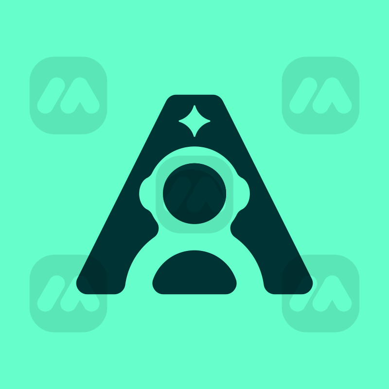 Letter A and Astronaut Monogram Logo