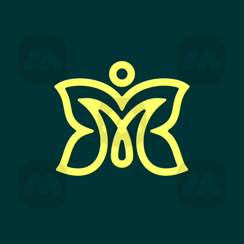 Letter M and Butterfly Monogram Logo