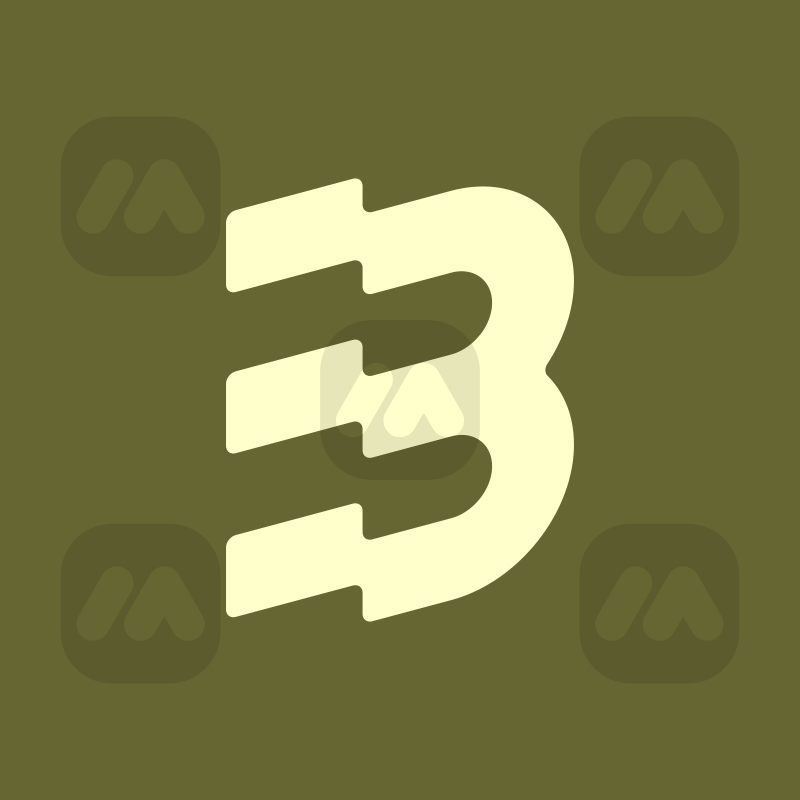 Letter B Monogram with Flag
