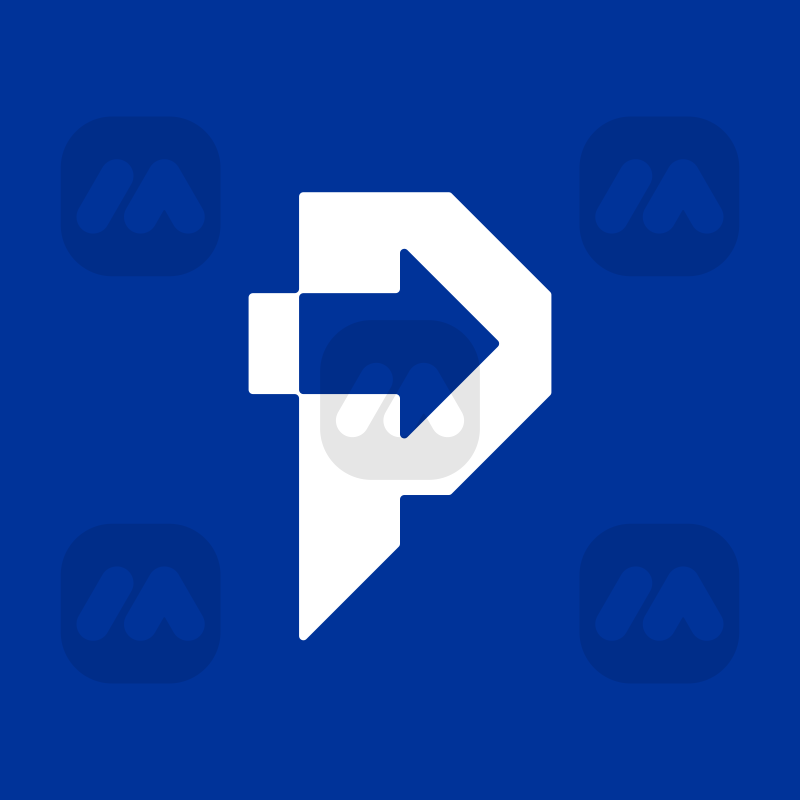 Letter P logo with Arrow Monogram style