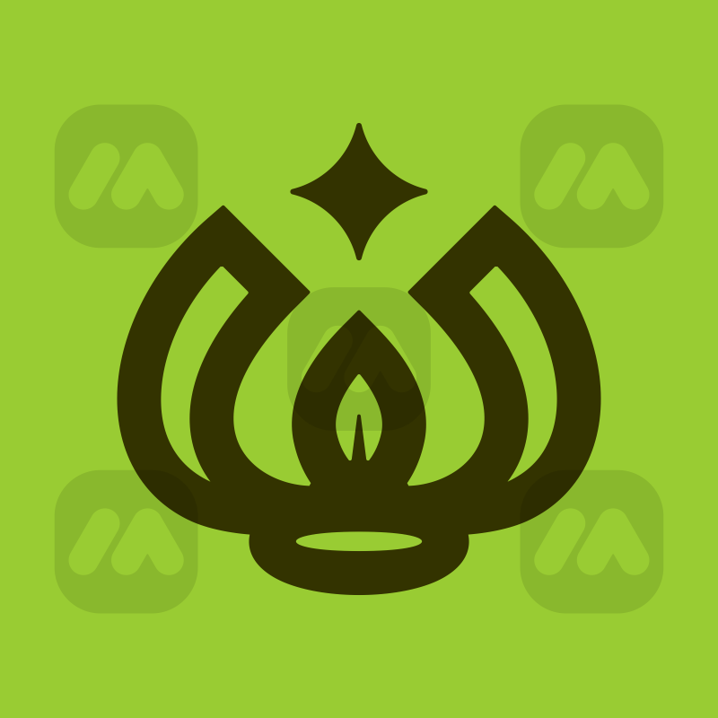 Letter W and Leaf Monogram outline Logo