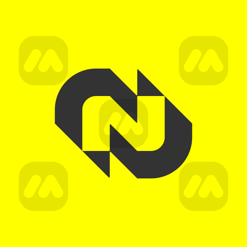 Letter N Monogram Strong Modern Logo 