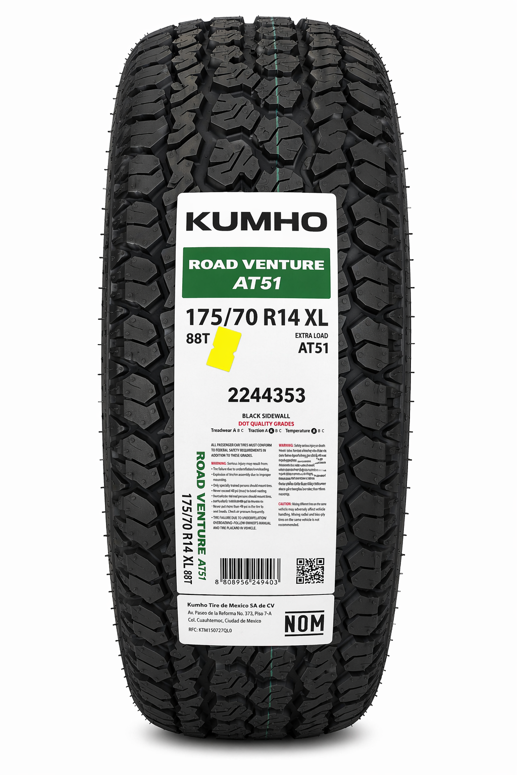 Llanta Kumho Road Venture AT51 175/70 R14 XL