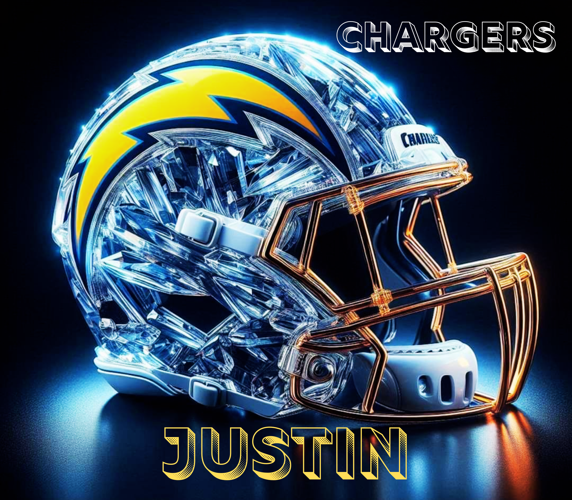 Chargers Crystal Football Helmet 20 oz Tumbler