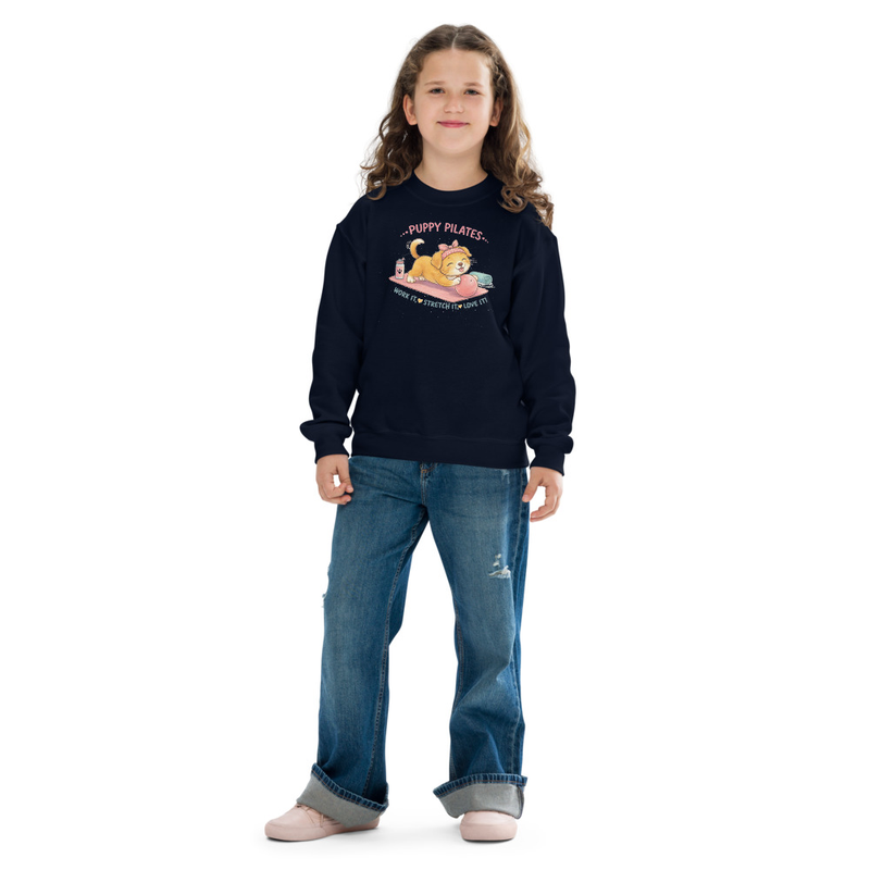 Puppy Pilates Shirt – Cute Pilates Dog/Kids crewneck sweatshirt