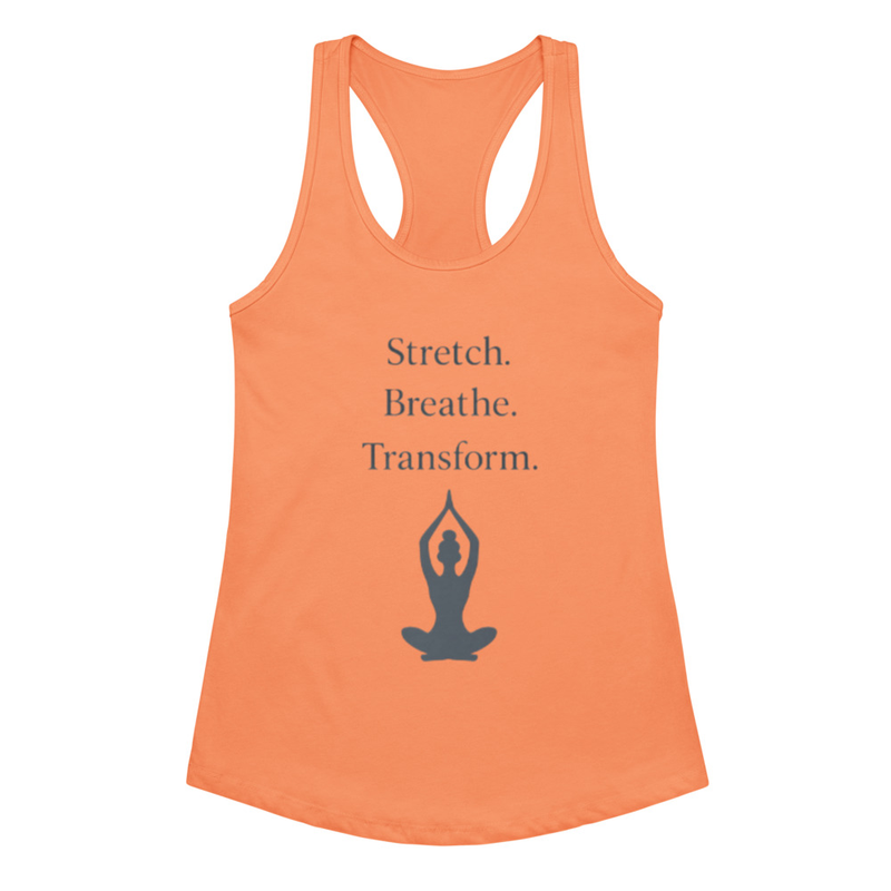 Women’s Racerback Tank Top – Stretch. Breathe. Transform.
