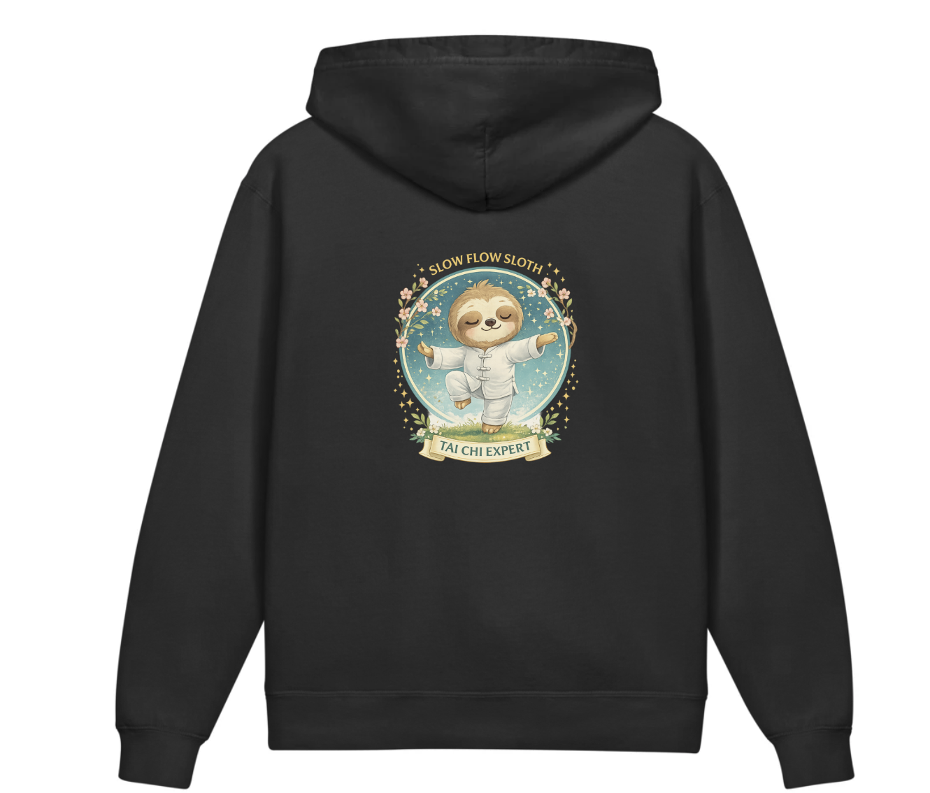 Kids Tai Chi Hoodie – “Slow Flow Sloth” Youth Garment-Dyed Lightweight Sweatshirt | Mindfulness & Calm Graphic