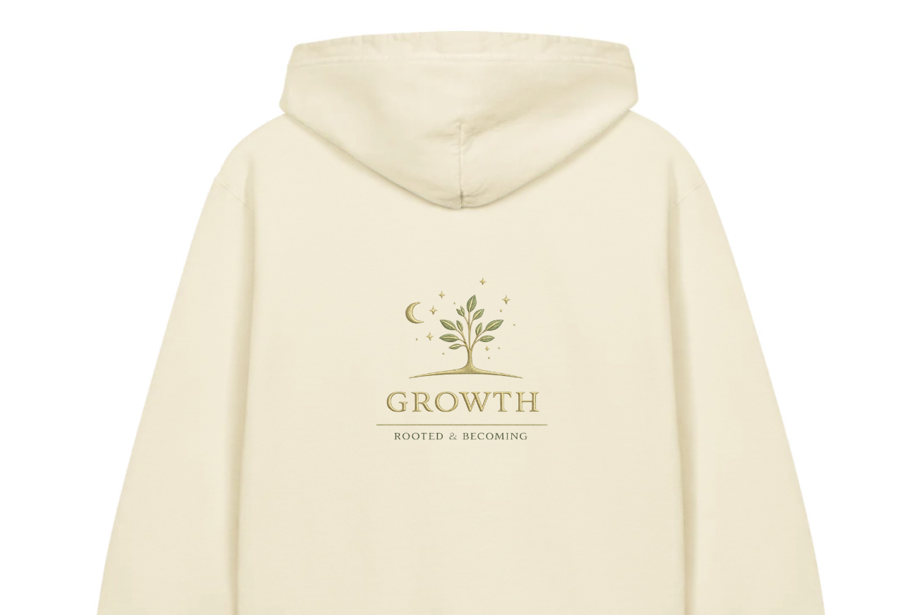 Youth Lightweight Hoodie “Growth: Rooted & Becoming” Inspirational Kids Hoodie | Mindfulness & Positive Affirmation Sweatshirt