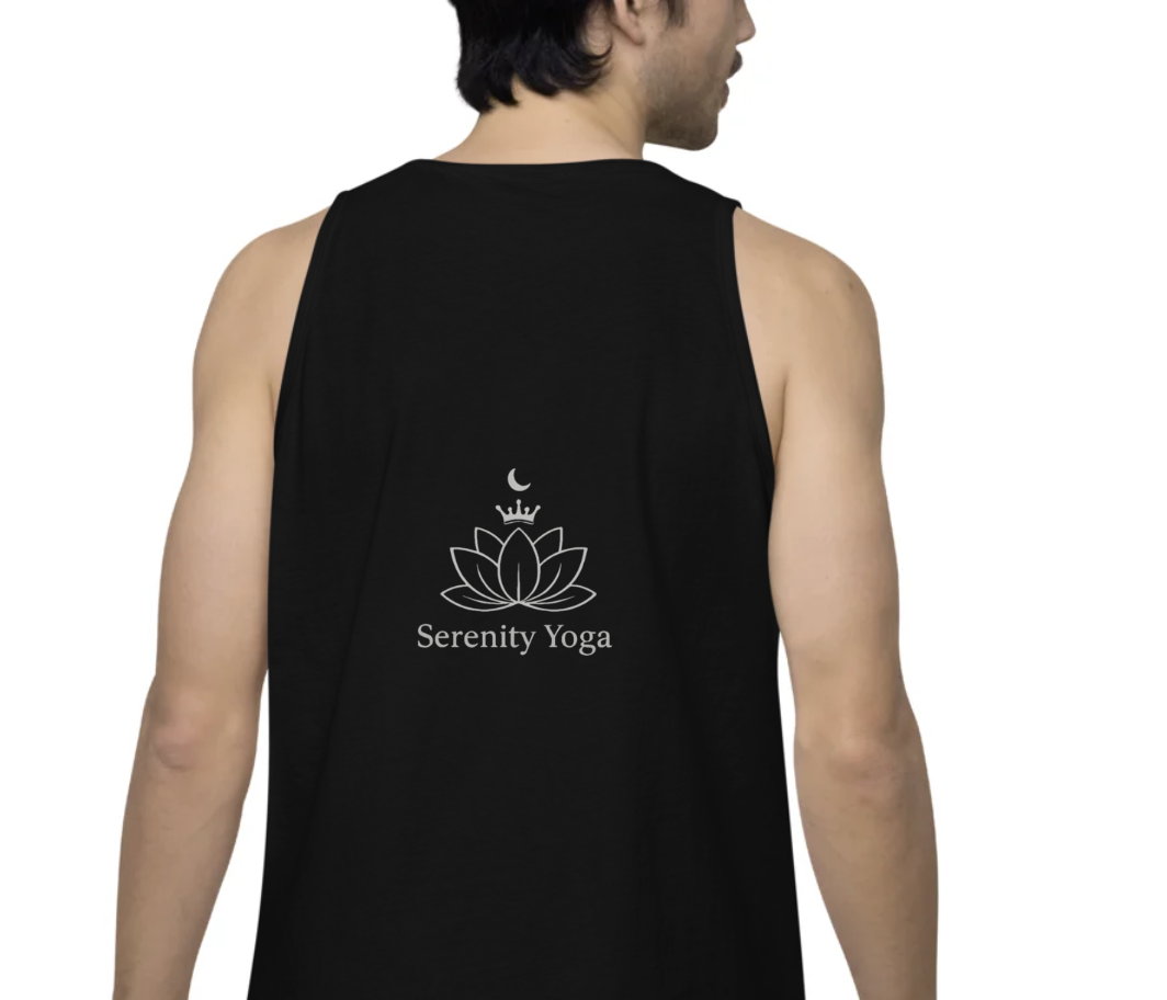 Men’s Premium Tank Top “Serenity Yoga” Workout Tank | Gym, Fitness & Mindfulness Sleeveless Shirt