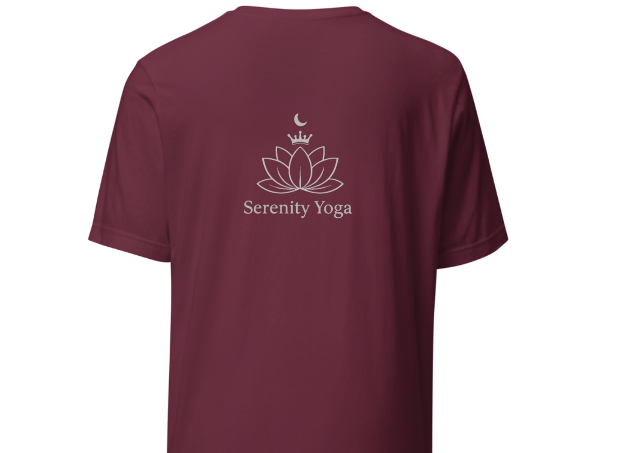 Unisex Yoga T-Shirt “Serenity Yoga” Mindfulness Tee | Meditation Shirt, Minimalist Wellness Apparel