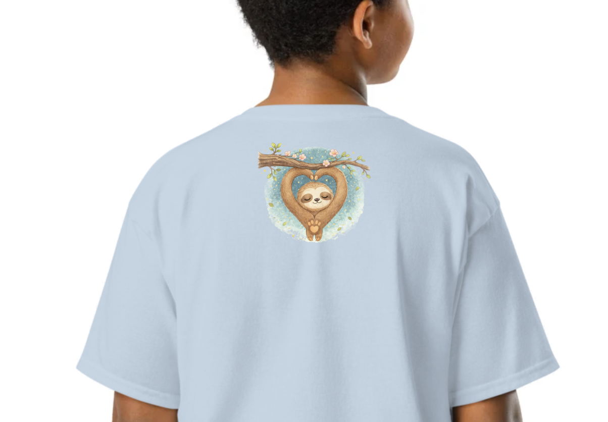 Kids Tai Chi Shirt – “Slow Flow Sloth” Youth T-Shirt | Mindfulness, Calm & Movement Graphic