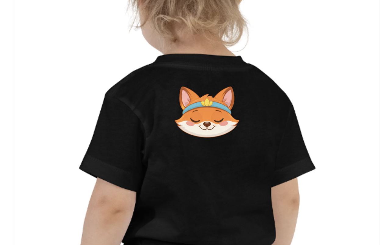 Toddler Yoga T-Shirt – “Fox Flow” Kids Tee | Cute Mindfulness, Stretch & Smile Graphic