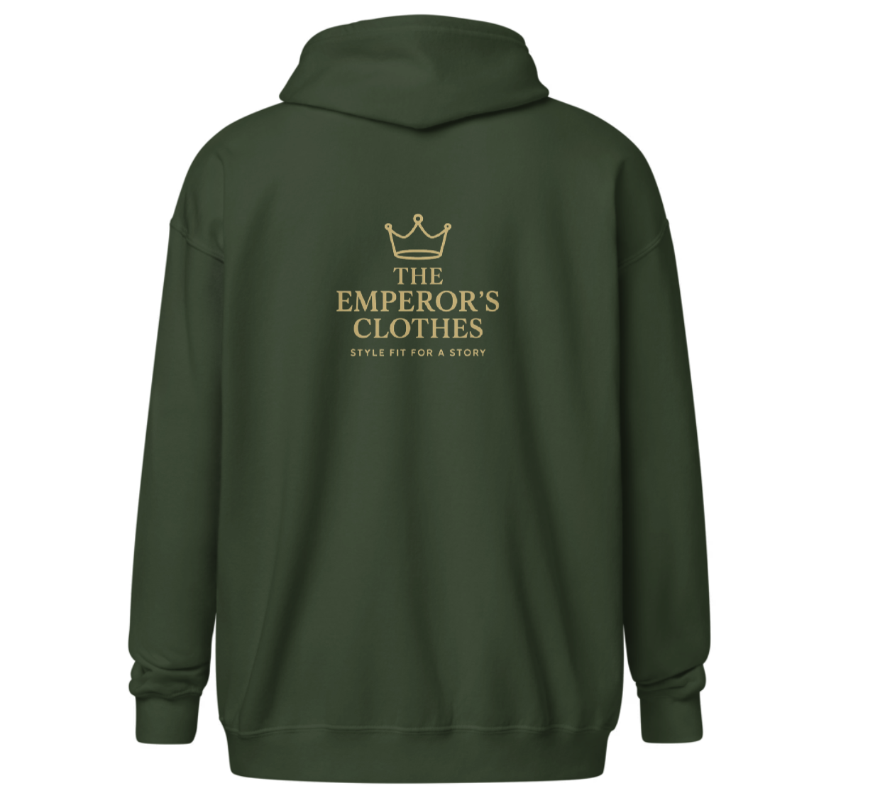 Unisex Zip-Up Hoodie  “The Emperor’s Clothes” Heavy Blend Sweatshirt | Minimalist Streetwear, Luxury Logo Hoodie