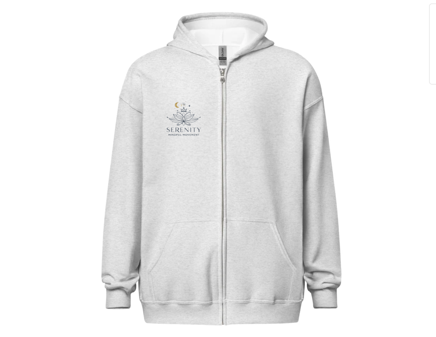 Unisex Zip-Up Yoga Hoodie “Serenity” Heavy Blend Sweatshirt | Mindful Movement, Wellness & Lotus Design