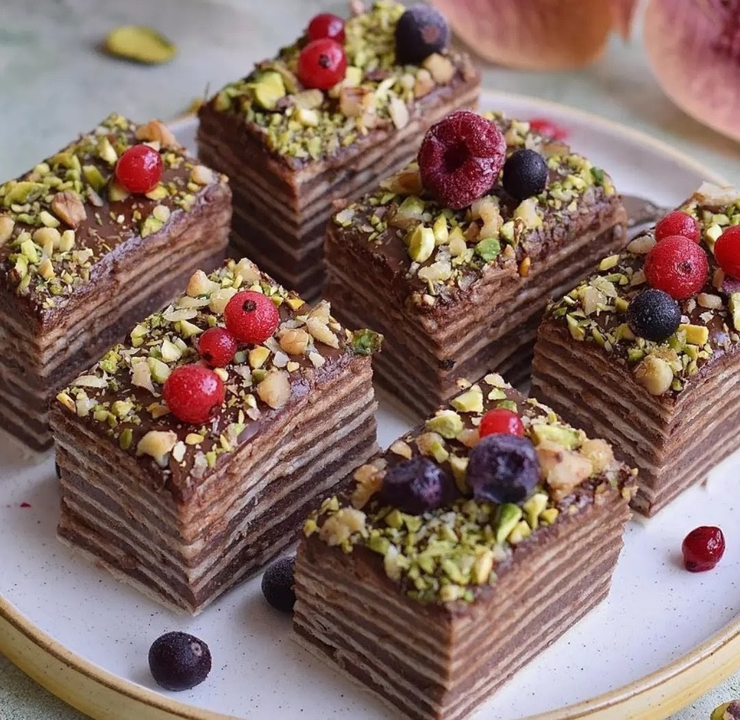 Chocolate Layered Pastry Squares