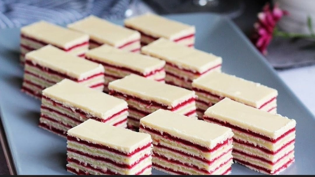 Layered Raspberry Cream Slices