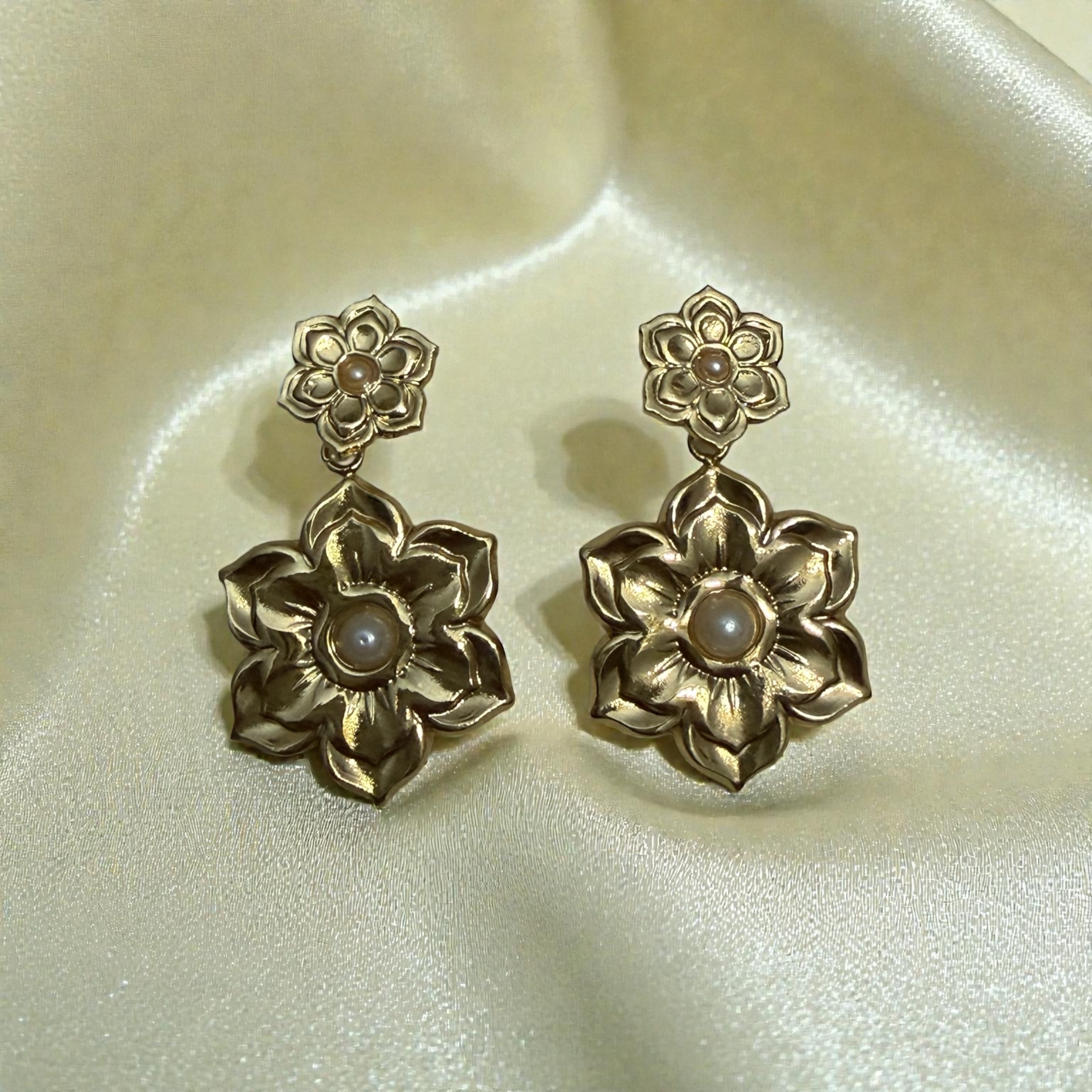 Aretes Flor Doble