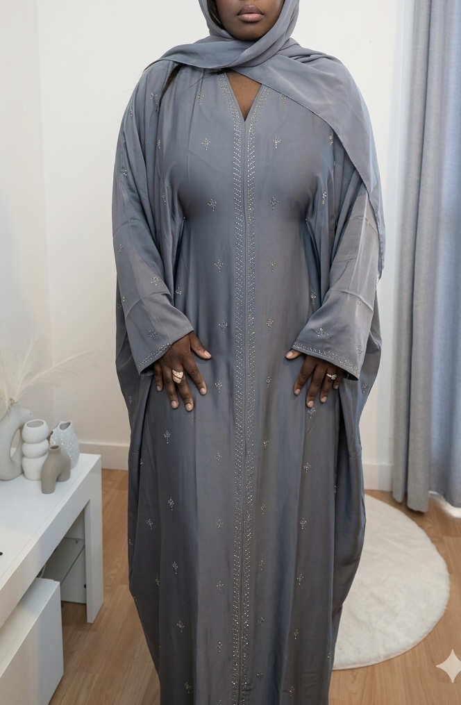 Abaya grise élégante